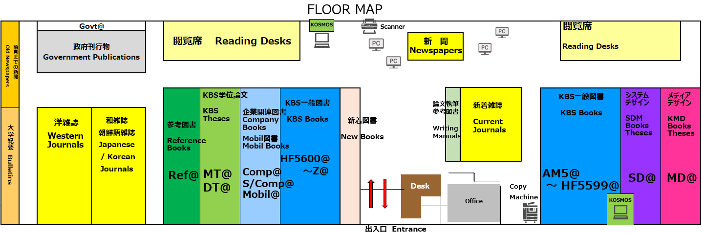 協生館図書室フロアマップ
